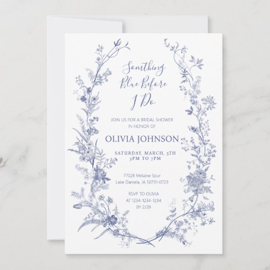 Invitation something blue before i do bridal shower (Devant)