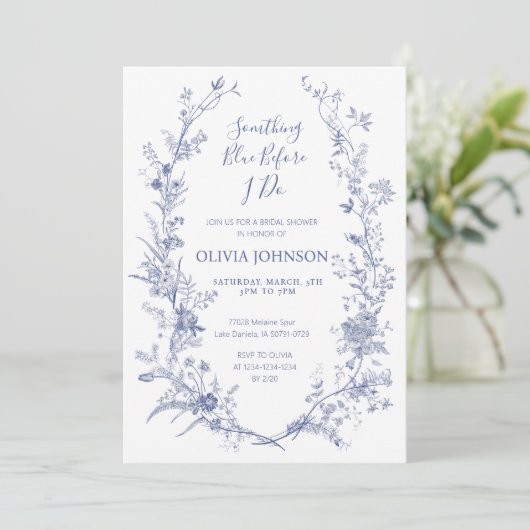 Invitation something blue before i do bridal shower (Debout devant)