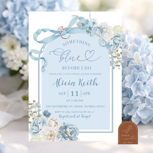Invitation Something Blue before I Do Bridal Shower