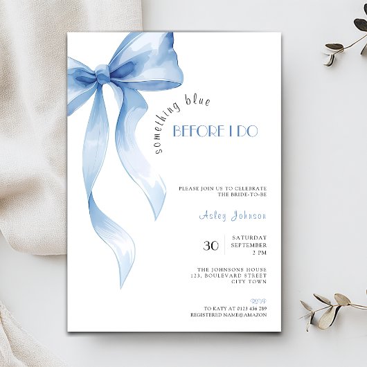 Invitation Something Blue before I Do Bridal Shower