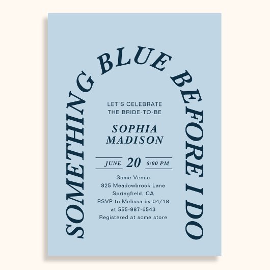 Invitation Something Blue Before I Do Bridal Shower