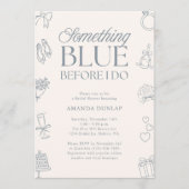 Invitation Something Blue Before I Do Drawn Bridal Shower (Devant)