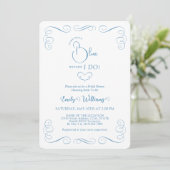 Invitation Something Blue Before I Do Elegant Bridal Shower (Debout devant)