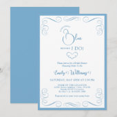 Invitation Something Blue Before I Do Elegant Bridal Shower (Devant / Derrière)