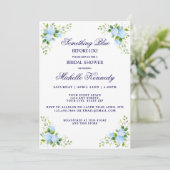 Invitation Something Blue Before I Do Floral Bridal Shower (Debout devant)