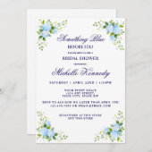 Invitation Something Blue Before I Do Floral Bridal Shower (Devant / Derrière)