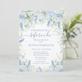 Invitation Something Blue Before I Do Floral Bridal Shower (Debout devant)