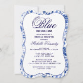 Invitation Something Blue Before I Do Floral Bridal Shower (Devant)