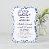 Invitation Something Blue Before I Do Floral Bridal Shower (Debout devant)
