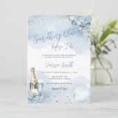 Invitation Something Blue Before I Do Glitter Bridal Shower  (Debout devant)