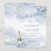 Invitation Something Blue Before I Do Glitter Bridal Shower  (Devant / Derrière)