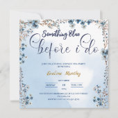 Invitation Something Blue Before I Do hortensia Baby Shower d (Devant)