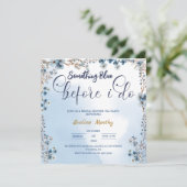 Invitation Something Blue Before I Do hydrangea Baby Shower d (Debout devant)