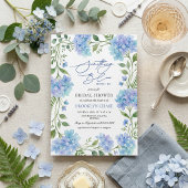 Invitation Something Blue Before I Do Hydrangea Bridal Shower