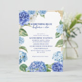 Invitation Something blue before i do hydrangea bridal shower (Debout devant)