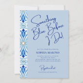 Invitation Something Blue Bridal Shower | Mediterranean Tile  (Devant)
