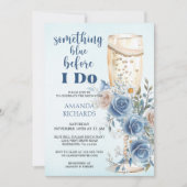 Invitation Something Blue Champagne Floral Bridal Shower (Devant)