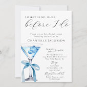 Invitation Something Blue Chic Martini Code QR de Remise de C (Devant)