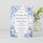 Invitation Something Blue Chinoiserie Fête de Mariage (Debout devant)