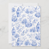 Invitation Something Blue Chinoiserie Fête de Mariage (Dos)