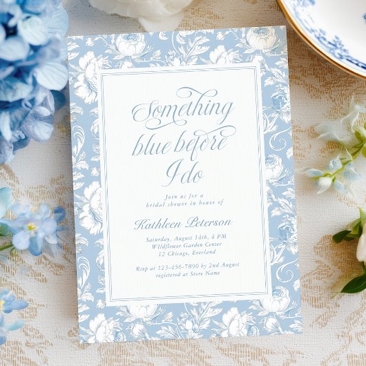 Invitation Something Blue Chinoiserie Fête de Mariage 