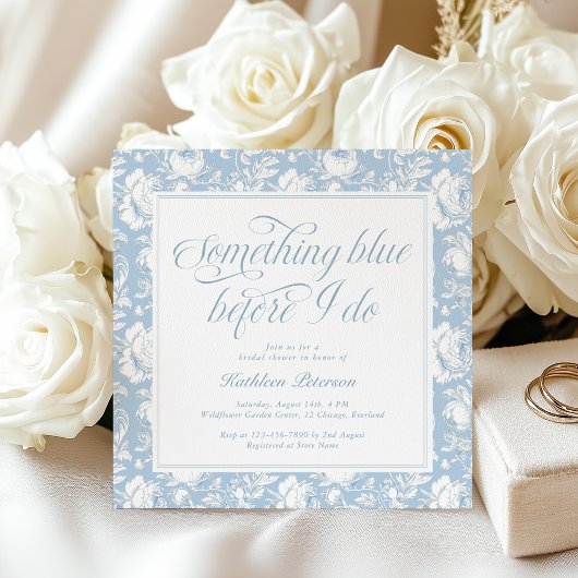 Invitation Something Blue Chinoiserie Fête de Mariage 