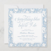 Invitation Something Blue Chinoiserie Fête de Mariage  (Devant)