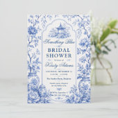 Invitation Something Blue Chinoiserie Fête de Mariage (Debout devant)