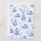 Invitation Something Blue Chinoiserie Fête de Mariage (Dos)