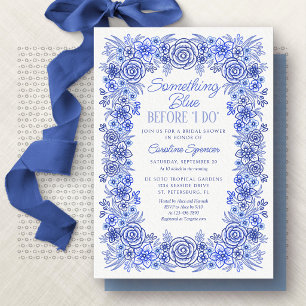 Invitation Something Blue Chinoiserie Floral Bridal Shower