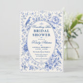 Invitation Something Blue Chinoiserie Réception de Mariage (Debout devant)