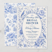 Invitation Something Blue Chinoiserie Réception de Mariage (Devant / Derrière)