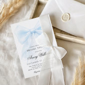 Invitation Something Blue Elegant Lace Ribbon Design