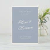 Invitation Something Blue Elegant Save the Date Card (Debout devant)