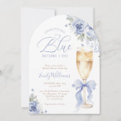 Invitation Something Blue Floral Arched de Fête de Mariage (Devant)
