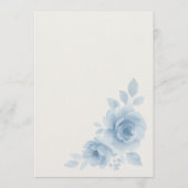 Invitation Something Blue Floral Coquette Bow Bridal Shower  (Dos)
