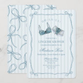 Invitation Something Blue Lingerie Lace Lingerie Shower (Devant / Derrière)