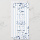 Invitation Something Blue Menu Bridal Shower Party Card  (Devant)