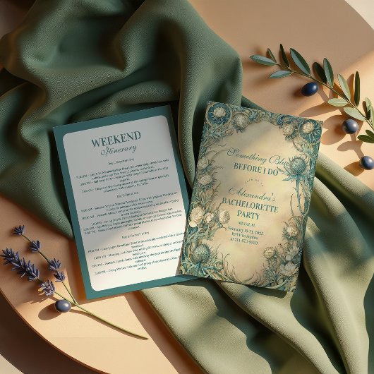 Invitation Something Blue Thistle Bachelorette Party