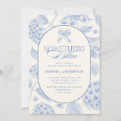 Invitation Something Blue Vintage Blue Bridal Shower (Devant)
