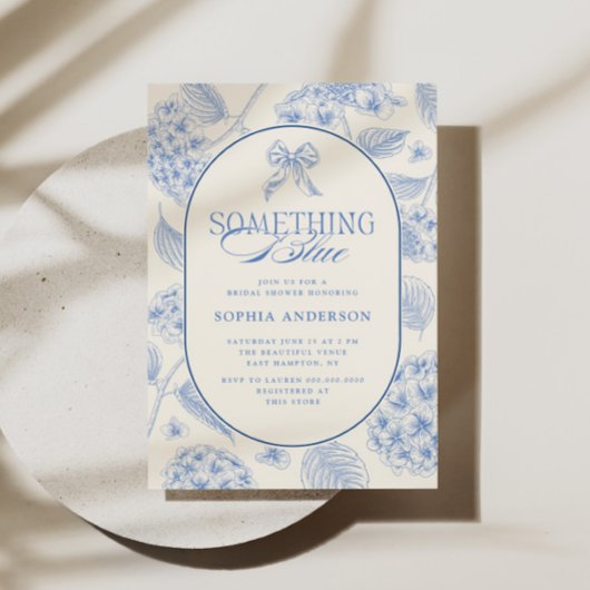 Invitation Something Blue Vintage Blue Bridal Shower