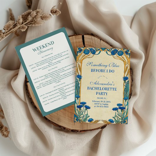 Invitation Something Blue Wildflower Bachelorette Party