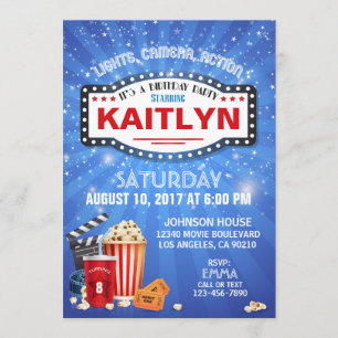 Invitation Sommeil de soirée cinéma au-dessus de fête