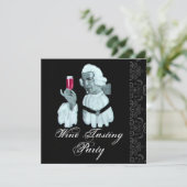 Invitation SOMMELIER VIN DÉGUSTATION FÊTE Damas, Champagne (Debout devant)