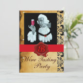 INVITATION SOMMELIER VIN DÉGUSTATION PARTI DE SCEAU DE CIRE R (Debout devant)