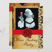 INVITATION SOMMELIER VIN DÉGUSTATION PARTI DE SCEAU DE CIRE R (Devant / Derrière)