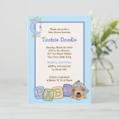 Invitation somnolente de baby shower de l'ours 5x7 (Debout devant)