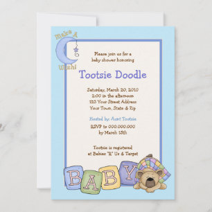 Invitation somnolente de baby shower de l'ours 5x7
