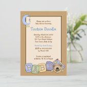 Invitation somnolente de baby shower de l'ours 5x7 (Debout devant)