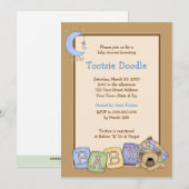 Invitation somnolente de baby shower de l'ours 5x7 (Devant / Derrière)